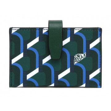 ROSA.K MONOGRAM ACCORDION WALLET BLUE MOUNTAIN